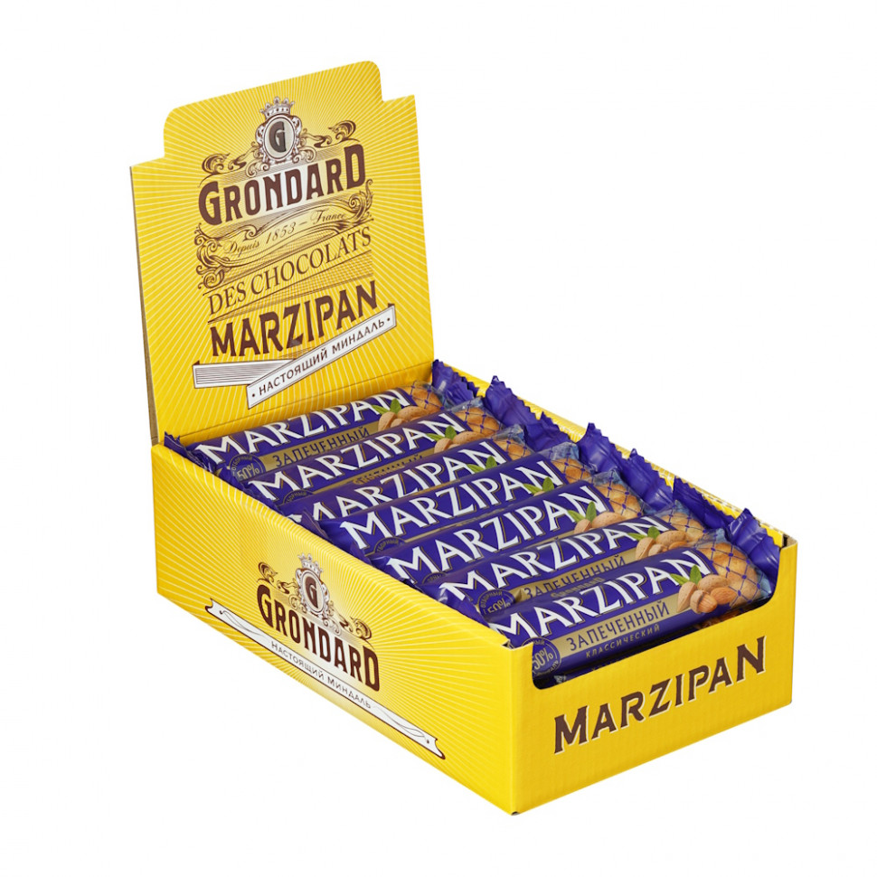  TM Grondard   (11161) Батончики НЕглазированные Марципановые Запечённые, (28шт по 40г)    в Раменском