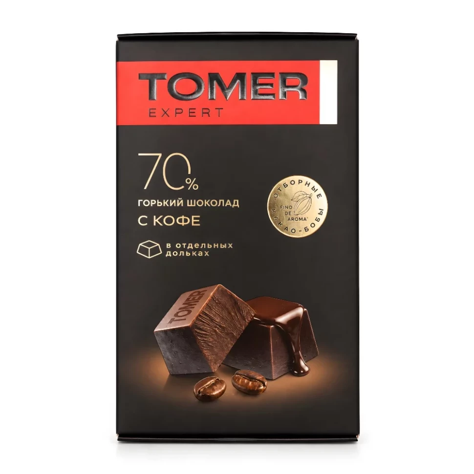 Фабрика Томер  Горький (70%) шоколад с КОФЕ, 90г  в Раменском